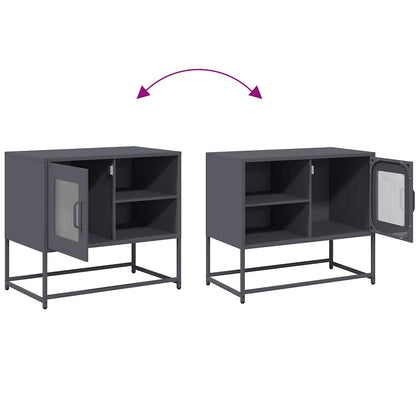 Tv-meubel 68x39x60,5 cm staal antracietkleurig