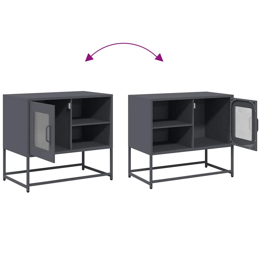 Tv-meubel 68x39x60,5 cm staal antracietkleurig