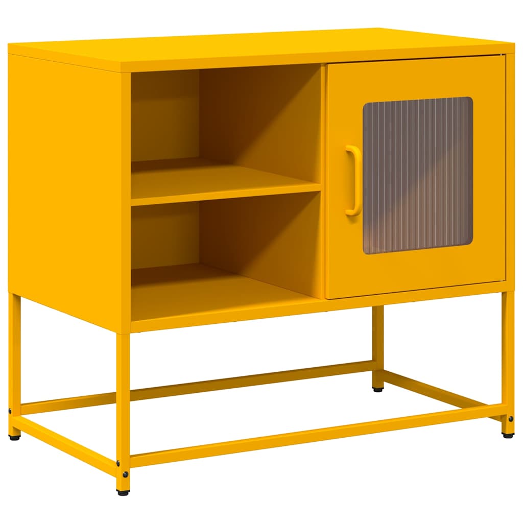 Tv-meubel 68x39x60,5 cm staal mosterdgeel