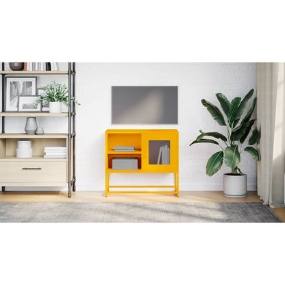 Tv-meubel 68x39x60,5 cm staal mosterdgeel