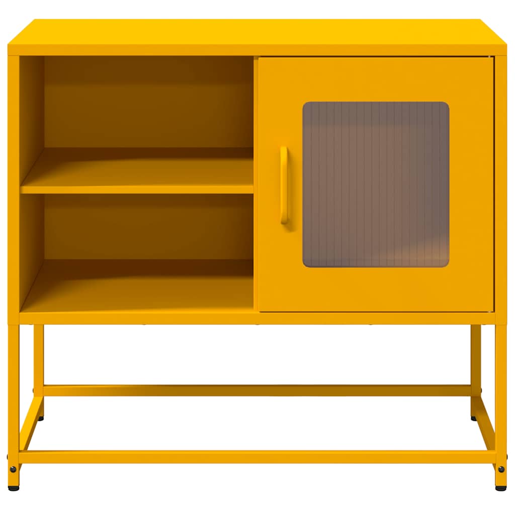 Tv-meubel 68x39x60,5 cm staal mosterdgeel