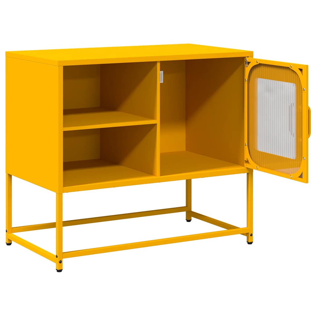 Tv-meubel 68x39x60,5 cm staal mosterdgeel