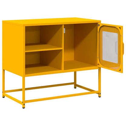 Tv-meubel 68x39x60,5 cm staal mosterdgeel