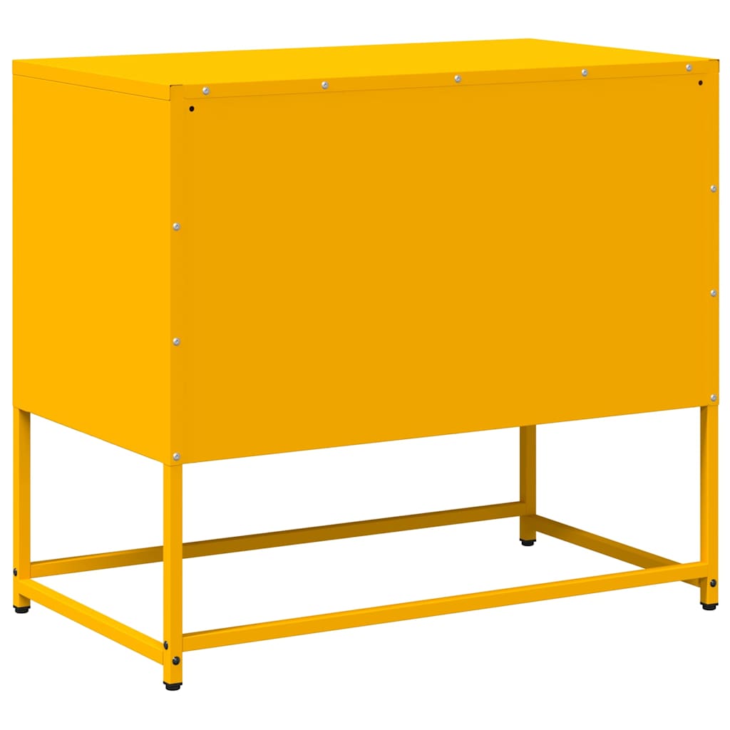 Tv-meubel 68x39x60,5 cm staal mosterdgeel