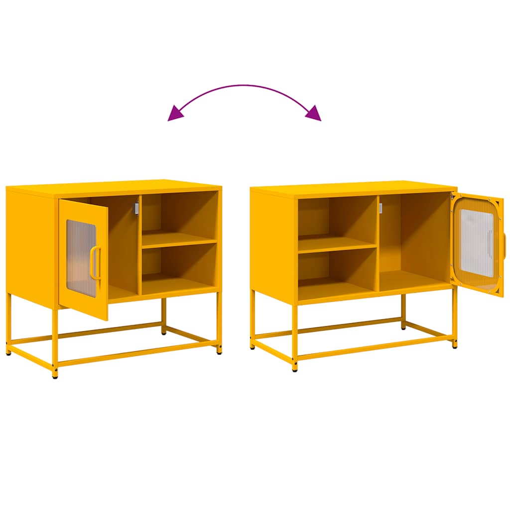 Tv-meubel 68x39x60,5 cm staal mosterdgeel
