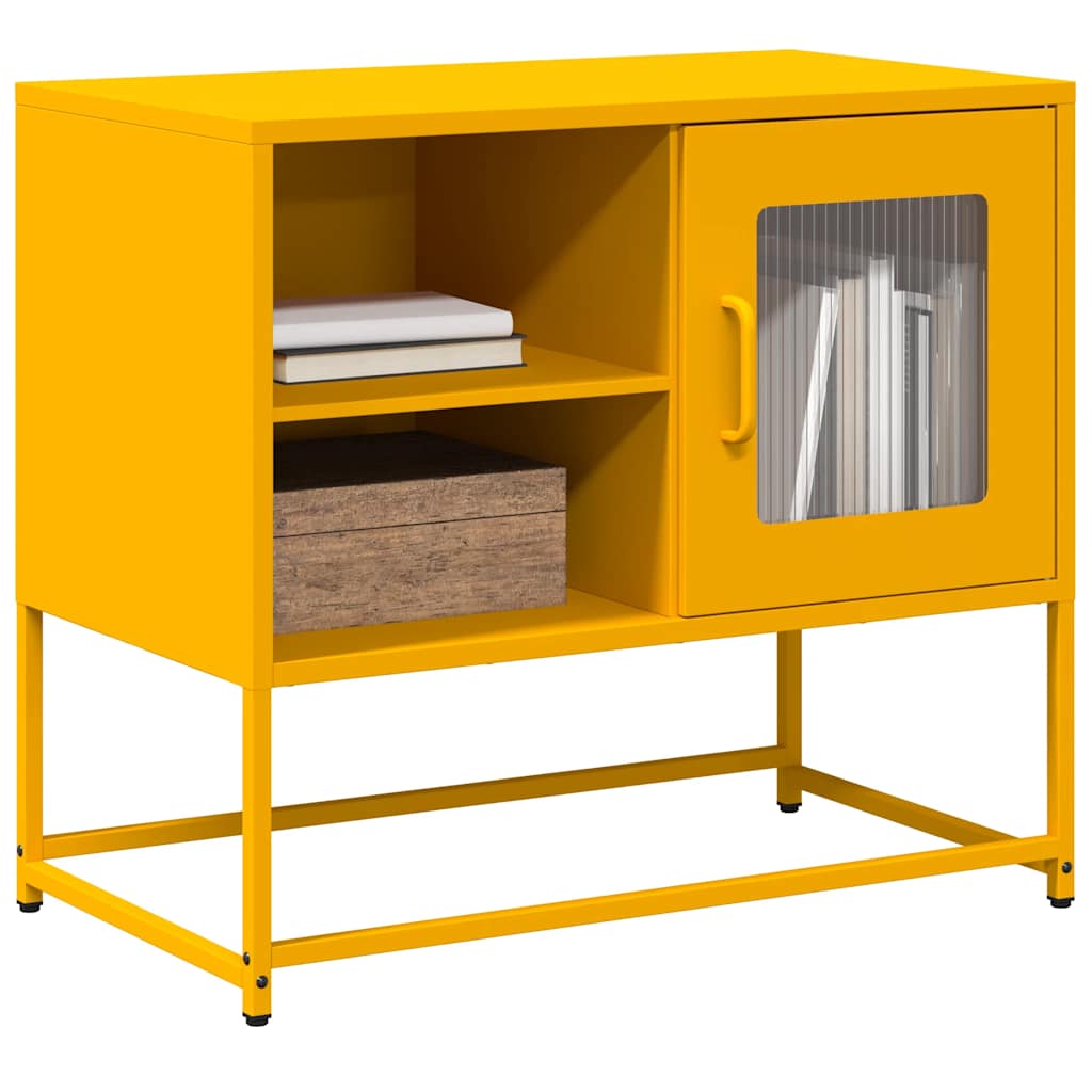 Tv-meubel 68x39x60,5 cm staal mosterdgeel