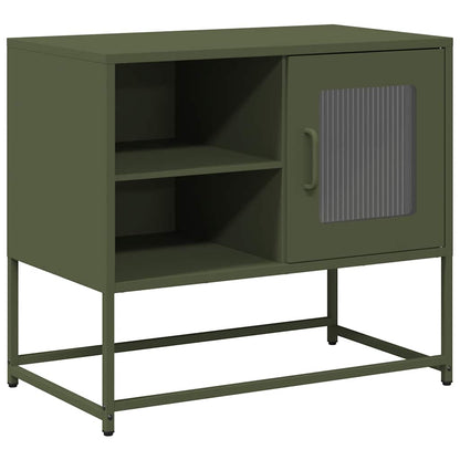 Tv-meubel 68x39x60,5 cm staal olijfgroen