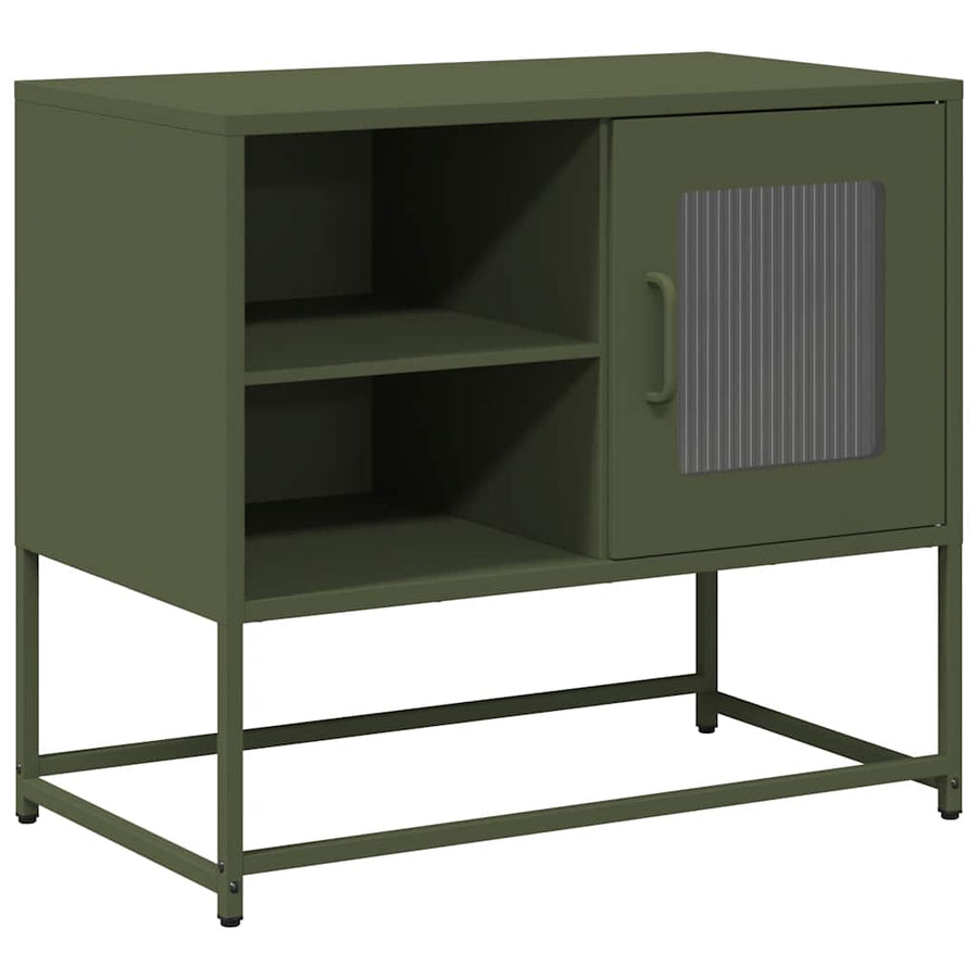Tv-meubel 68x39x60,5 cm staal olijfgroen