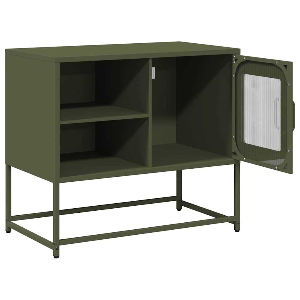 Tv-meubel 68x39x60,5 cm staal olijfgroen