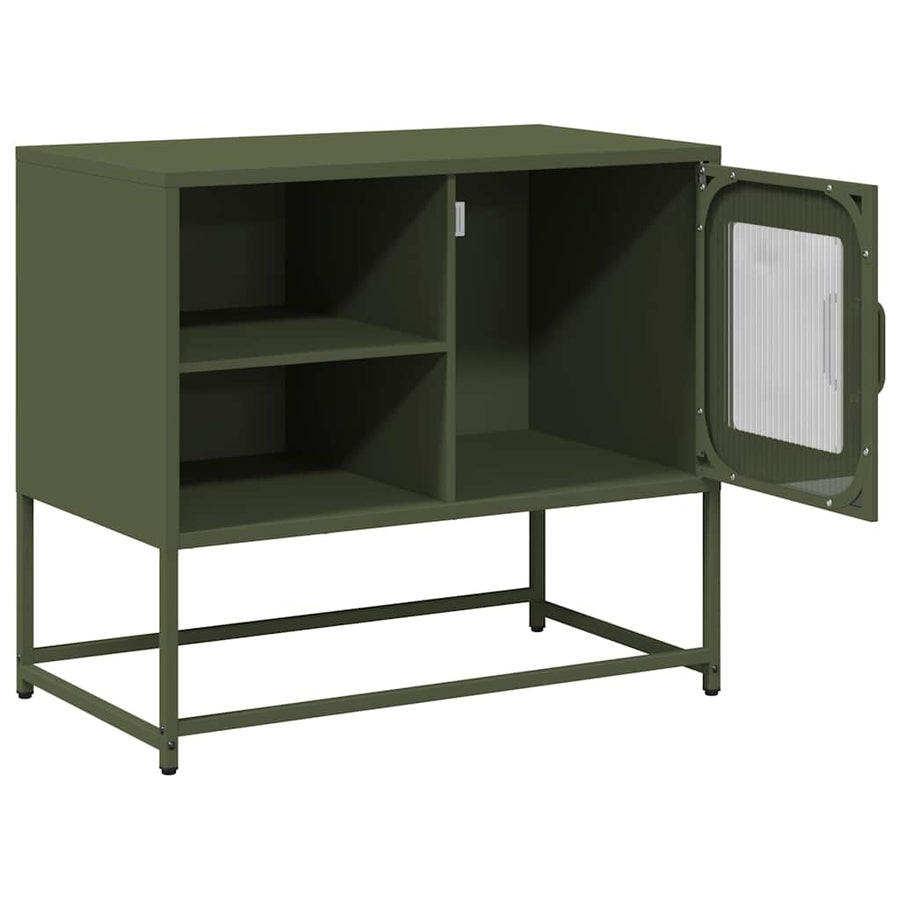 Tv-meubel 68x39x60,5 cm staal olijfgroen