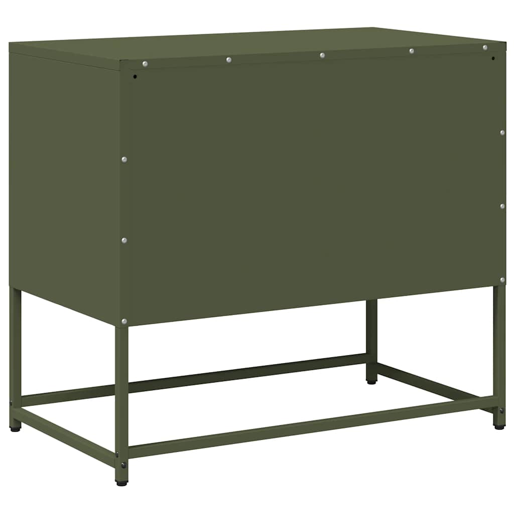 Tv-meubel 68x39x60,5 cm staal olijfgroen
