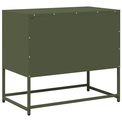 Tv-meubel 68x39x60,5 cm staal olijfgroen