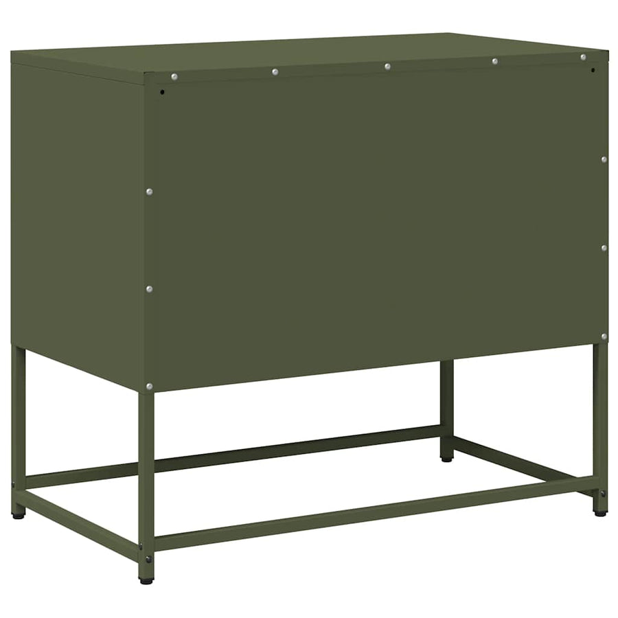 Tv-meubel 68x39x60,5 cm staal olijfgroen
