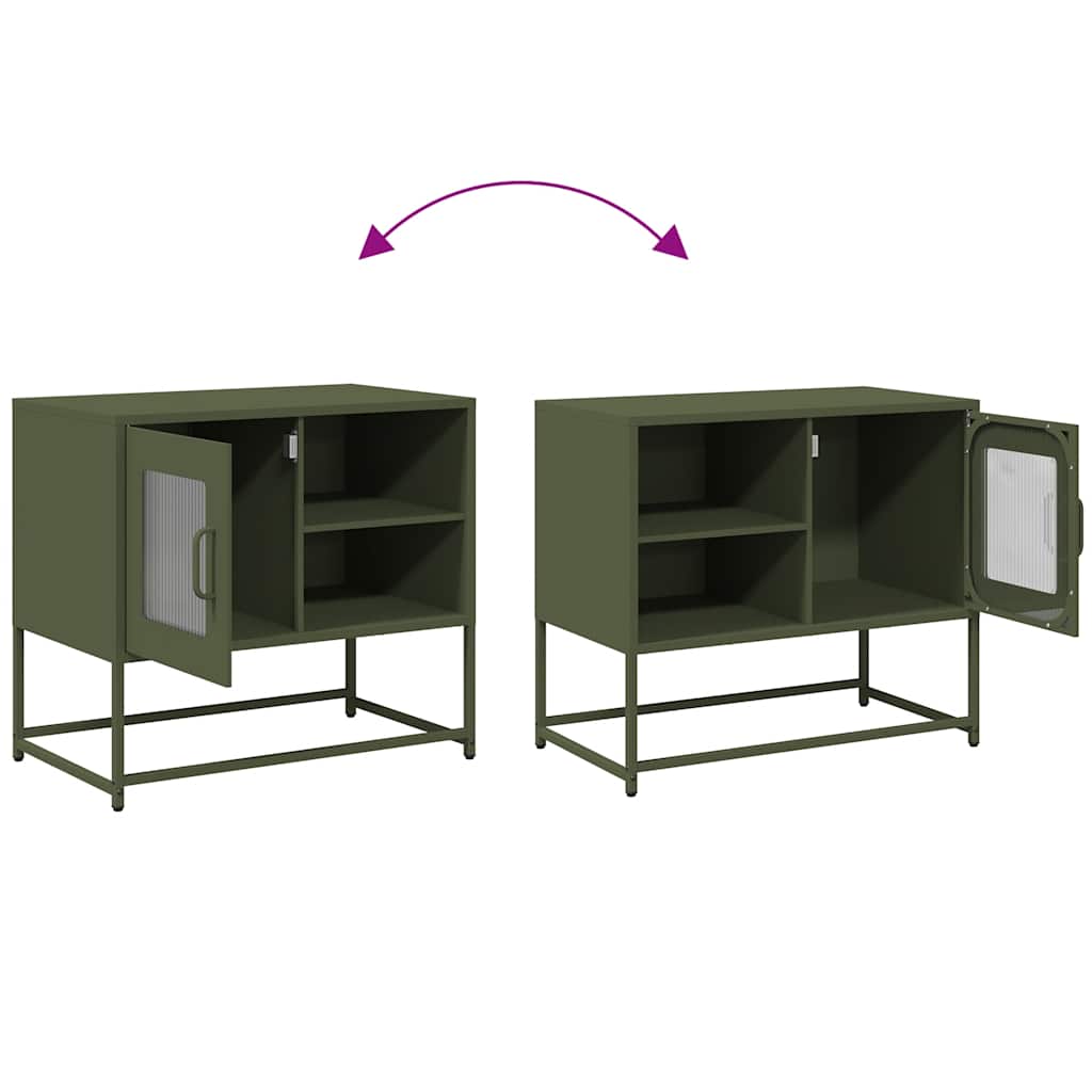 Tv-meubel 68x39x60,5 cm staal olijfgroen