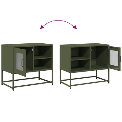 Tv-meubel 68x39x60,5 cm staal olijfgroen