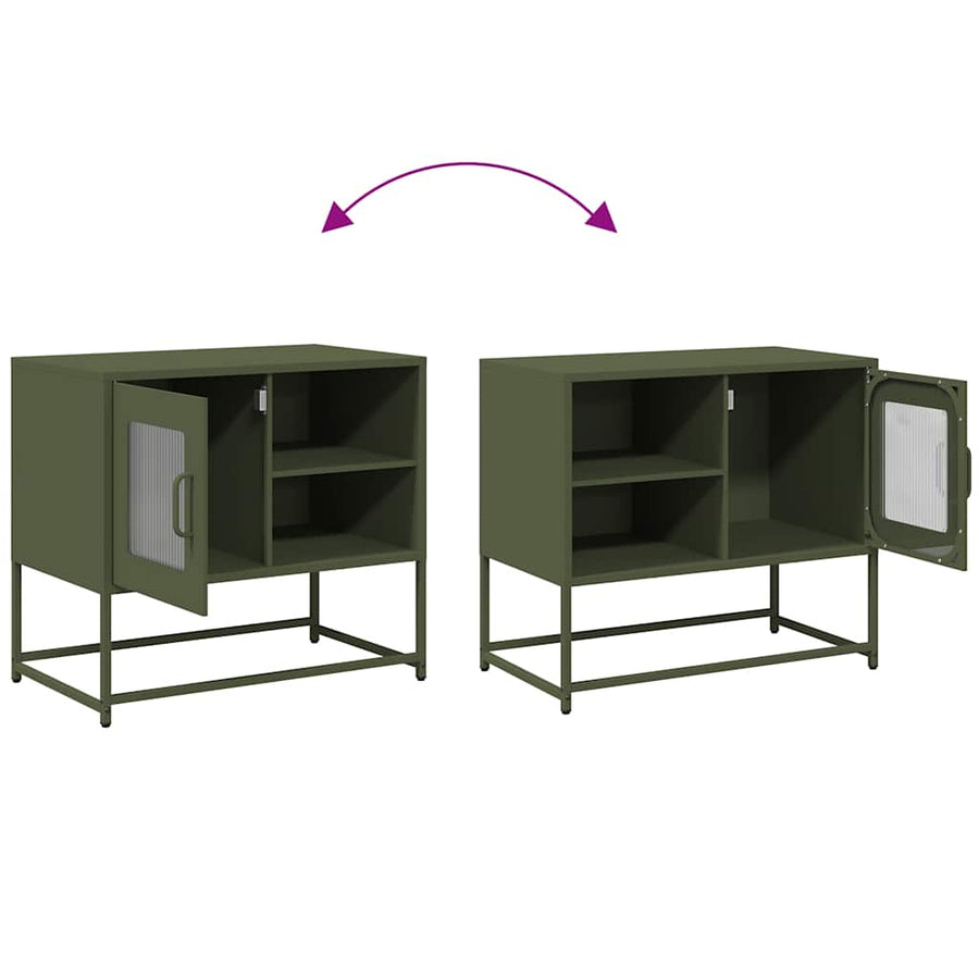 Tv-meubel 68x39x60,5 cm staal olijfgroen