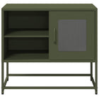 Tv-meubel 68x39x60,5 cm staal olijfgroen wandmontage