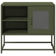 Tv-meubel 68x39x60,5 cm staal olijfgroen wandmontage