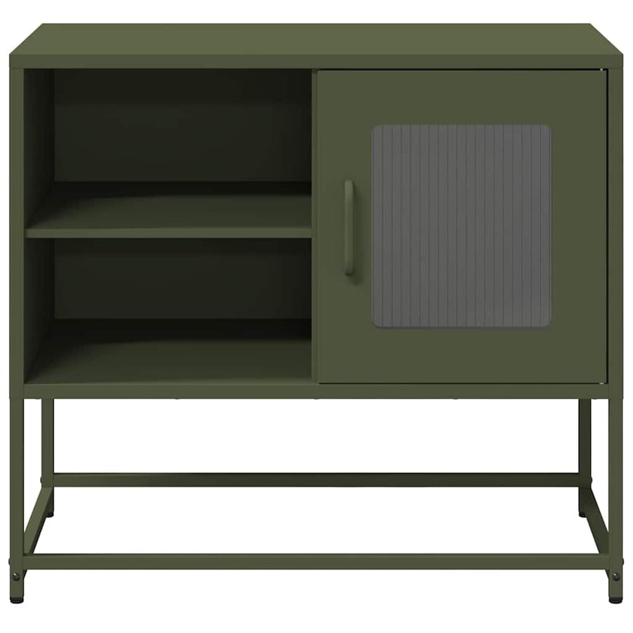 Tv-meubel 68x39x60,5 cm staal olijfgroen