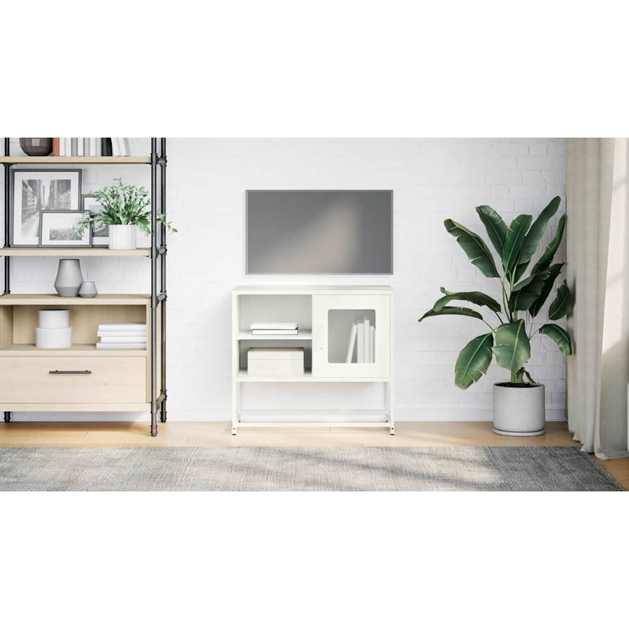 Tv-meubel 68x39x60,5 cm staal wit