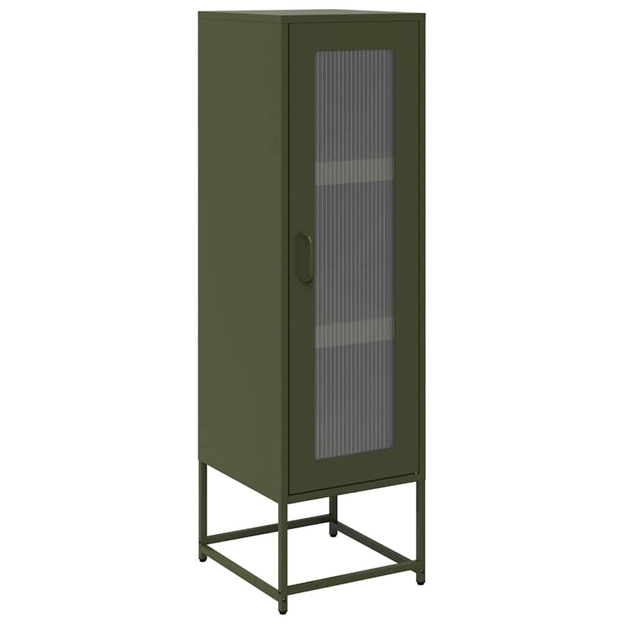 Hoge kast 36x39x123 cm koudgewalst staal olijfgroen