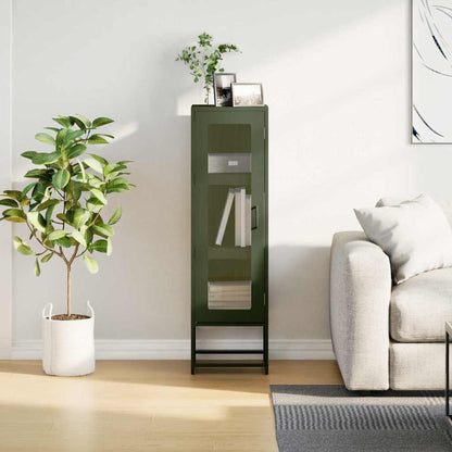 Hoge kast 36x39x123 cm koudgewalst staal olijfgroen