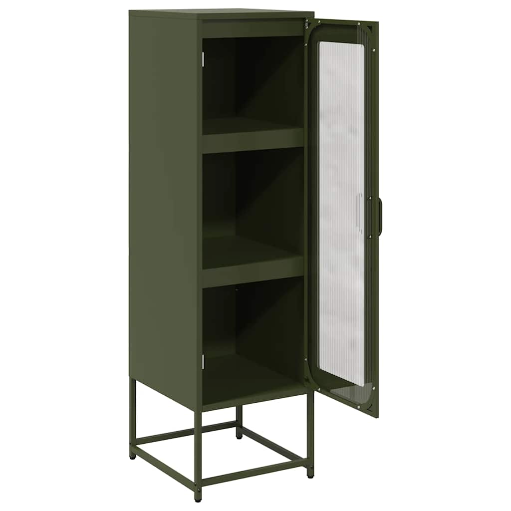 Hoge kast 36x39x123 cm koudgewalst staal olijfgroen
