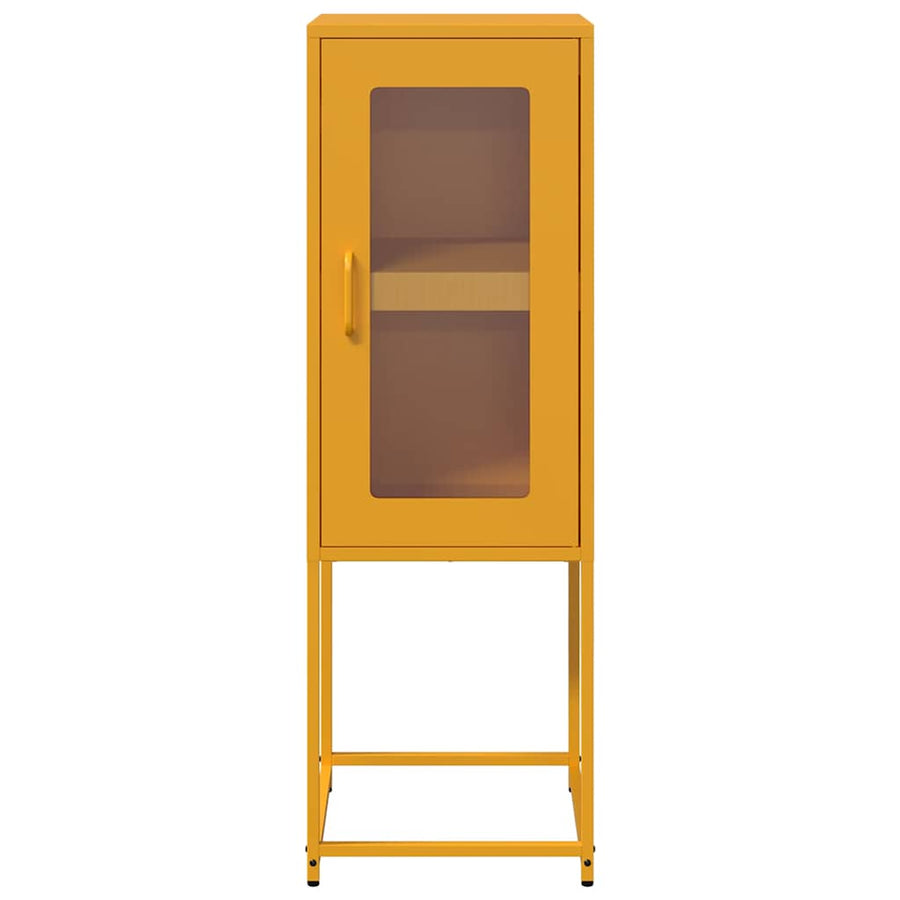 Dressoir 36x39x107 cm koudgewalst staal mosterdgeel