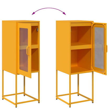 Dressoir 36x39x107 cm koudgewalst staal mosterdgeel