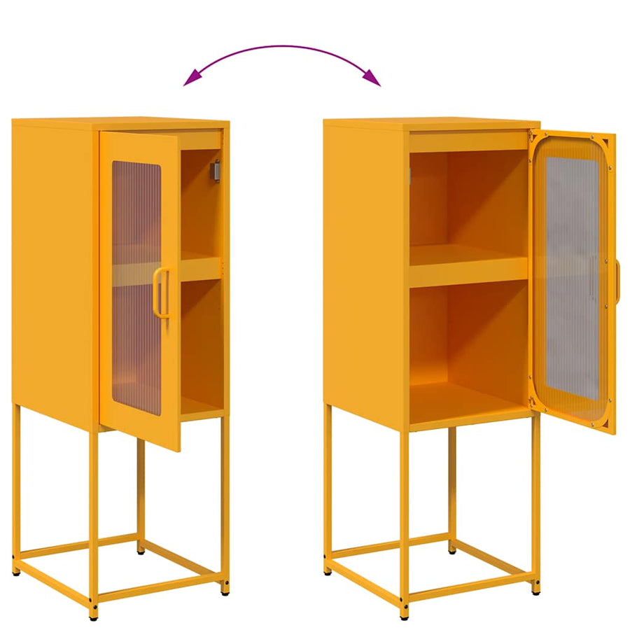 Dressoir 36x39x107 cm koudgewalst staal mosterdgeel