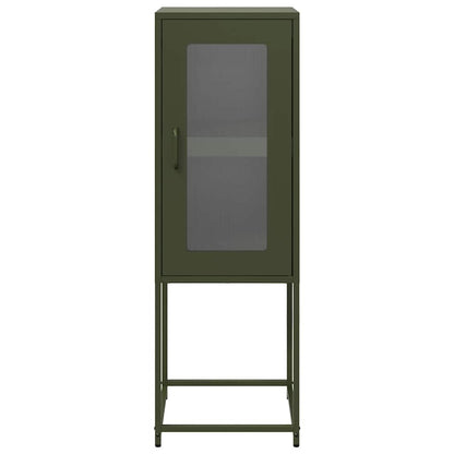 Dressoir 36x39x107 cm koudgewalst staal olijfgroen