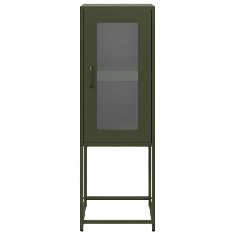 Dressoir 36x39x107 cm koudgewalst staal olijfgroen