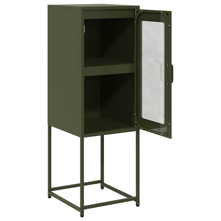 Dressoir 36x39x107 cm koudgewalst staal olijfgroen