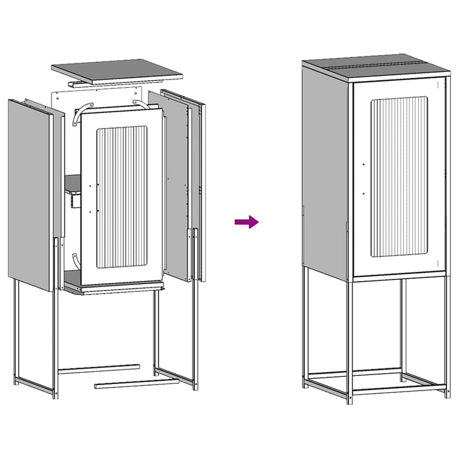 Dressoir 36x39x107 cm koudgewalst staal wit