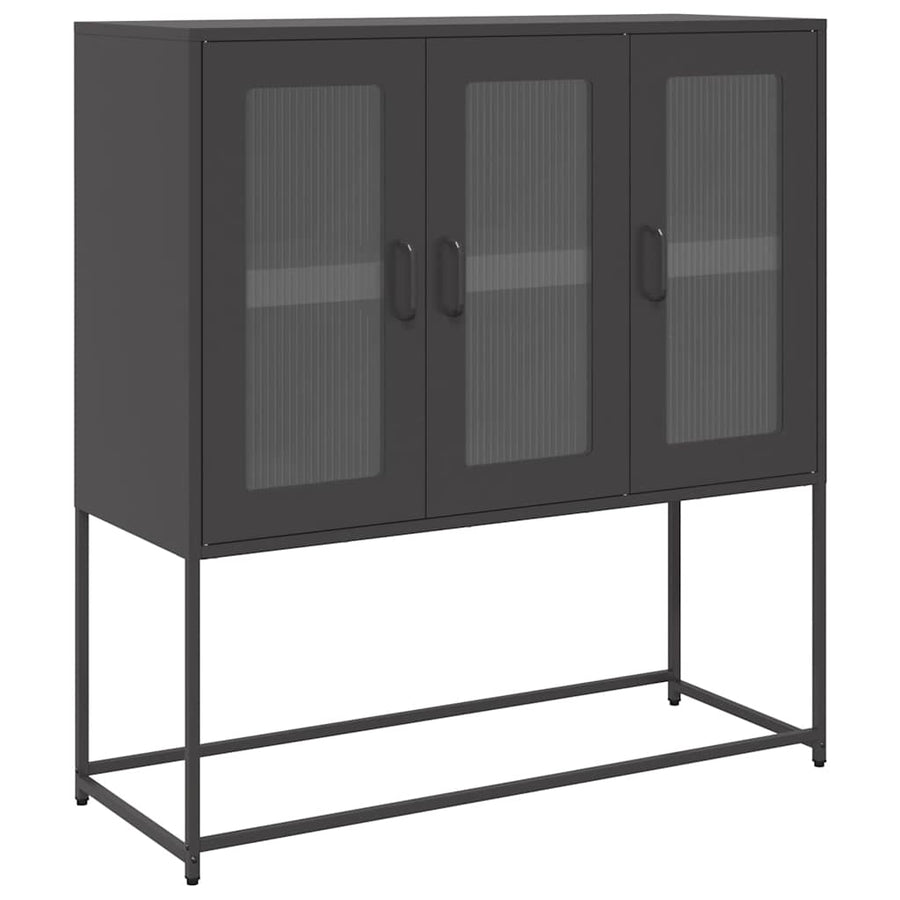 Dressoir 100,5x39x107 cm koudgewalst staal zwart