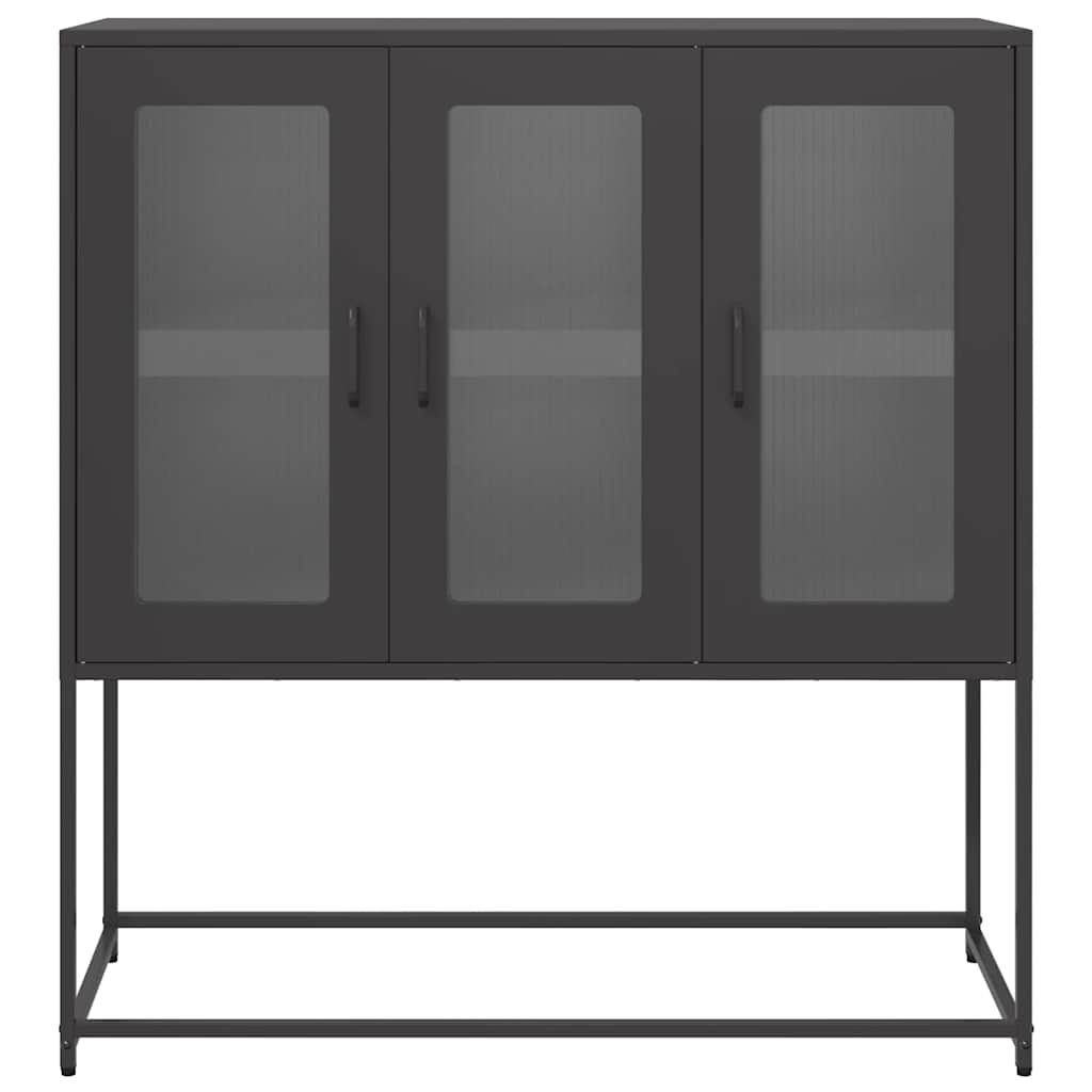 Dressoir 100,5x39x107 cm koudgewalst staal zwart