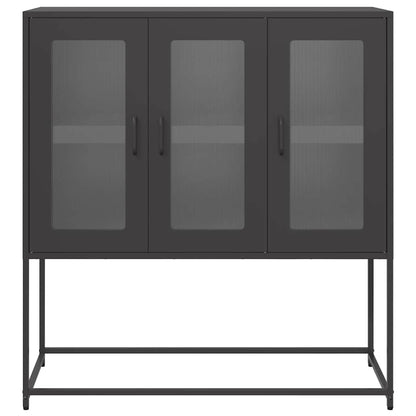Dressoir 100,5x39x107 cm koudgewalst staal zwart