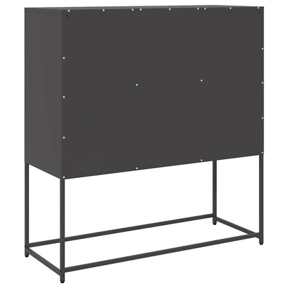 Dressoir 100,5x39x107 cm koudgewalst staal zwart