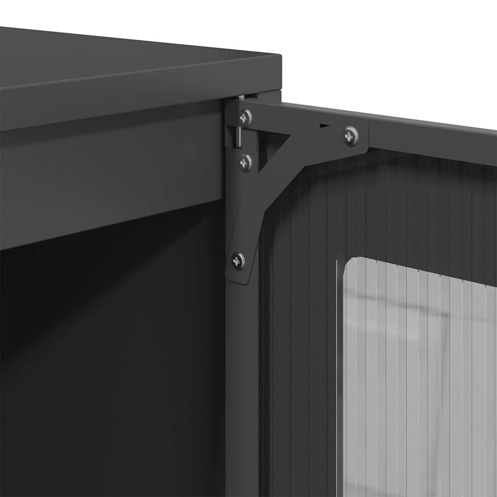 Dressoir 100,5x39x107 cm koudgewalst staal zwart