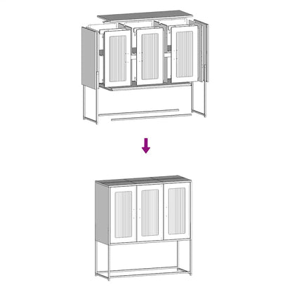 Dressoir 100,5x39x107 cm koudgewalst staal zwart