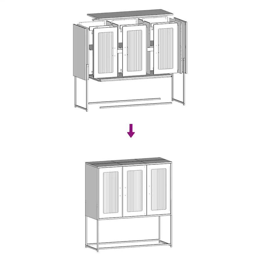 Dressoir 100,5x39x107 cm koudgewalst staal zwart