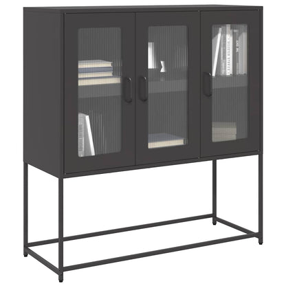 Dressoir 100,5x39x107 cm koudgewalst staal zwart