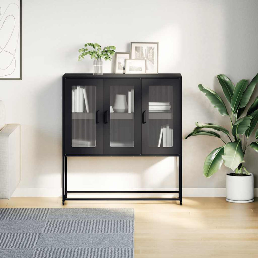 Dressoir 100,5x39x107 cm koudgewalst staal antracietkleurig