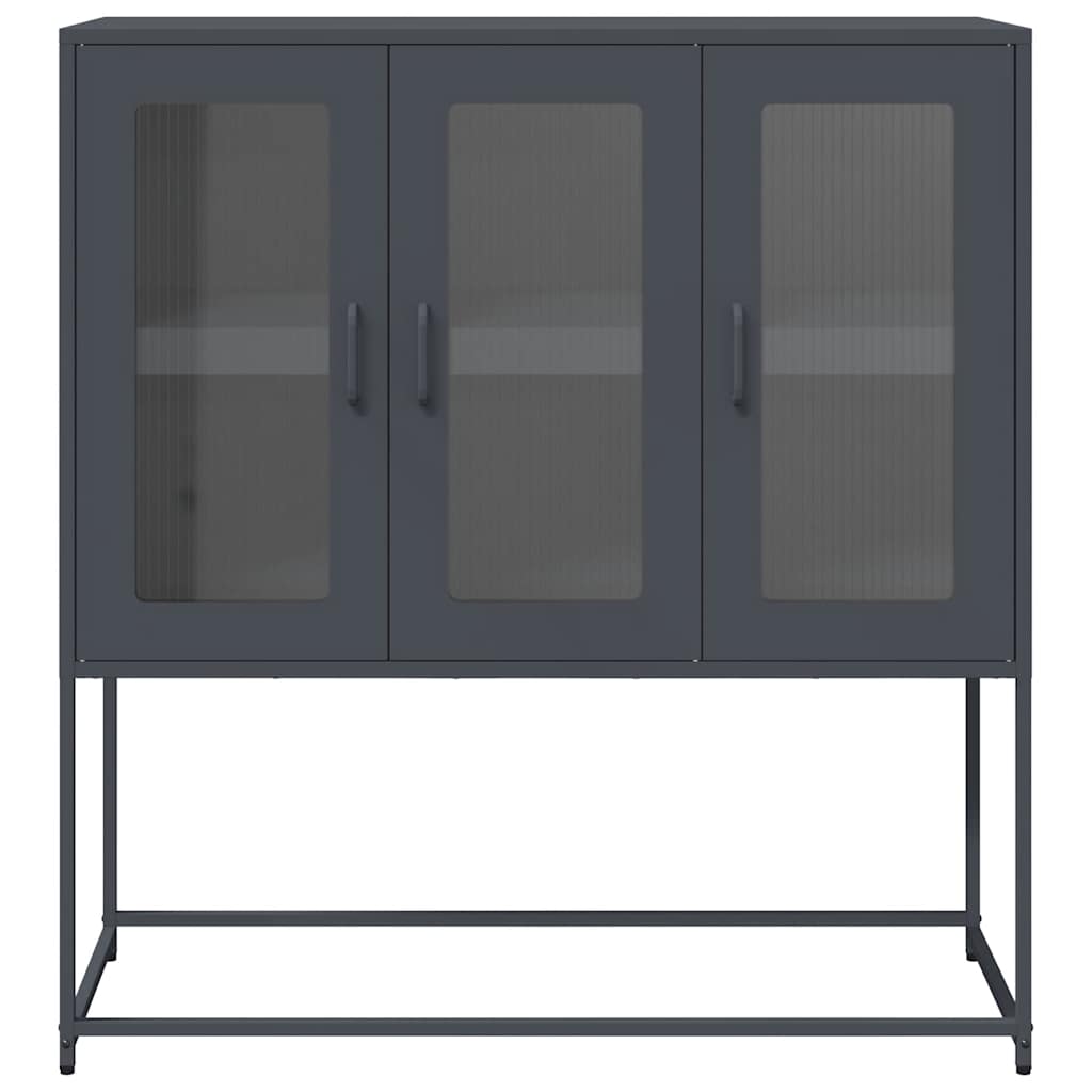 Dressoir 100,5x39x107 cm koudgewalst staal antracietkleurig