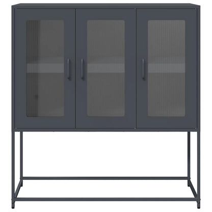 Dressoir 100,5x39x107 cm koudgewalst staal antracietkleurig