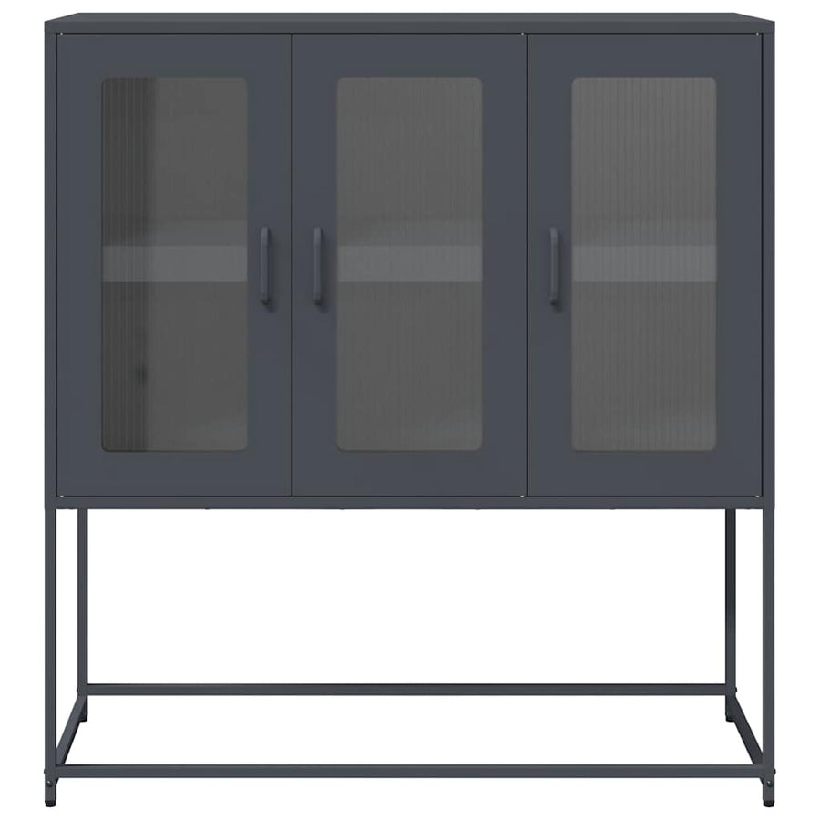 Dressoir 100,5x39x107 cm koudgewalst staal antracietkleurig