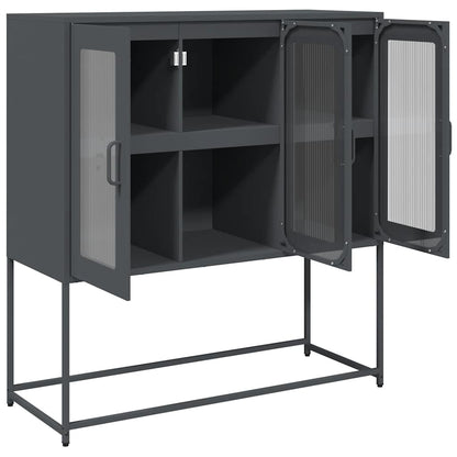 Dressoir 100,5x39x107 cm koudgewalst staal antracietkleurig