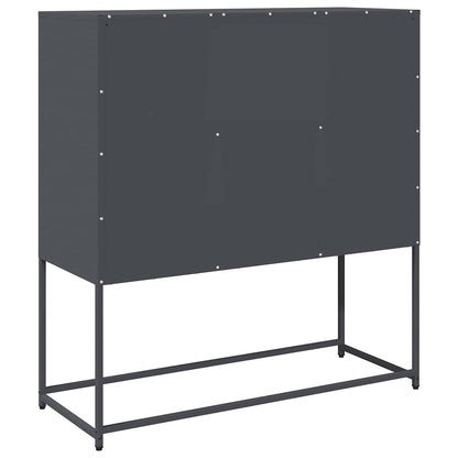 Dressoir 100,5x39x107 cm koudgewalst staal antracietkleurig