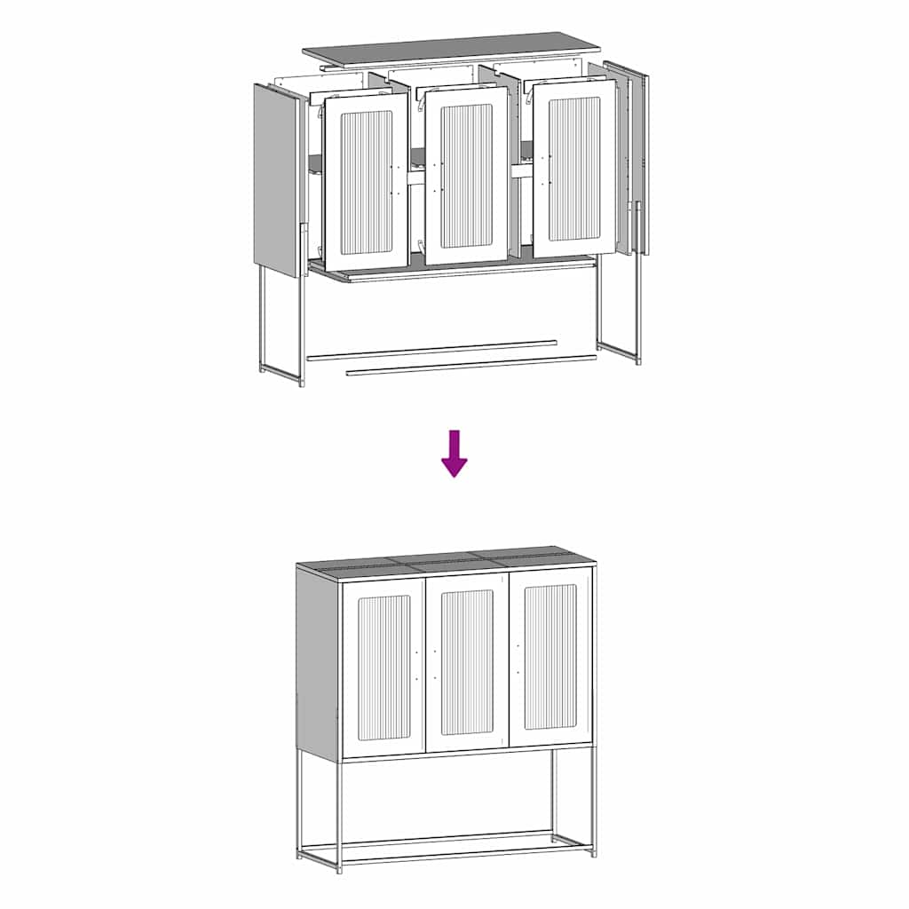 Dressoir 100,5x39x107 cm koudgewalst staal antracietkleurig