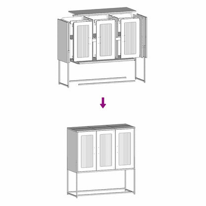 Dressoir 100,5x39x107 cm koudgewalst staal antracietkleurig